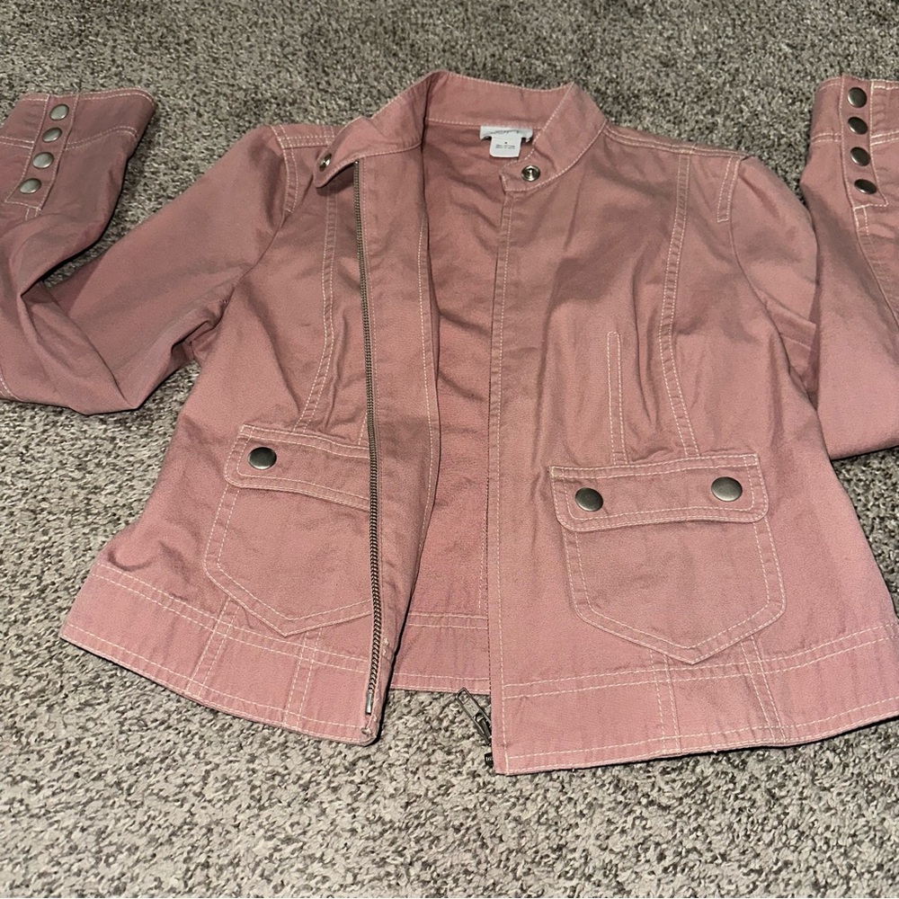 LOFT Blush Pink Button-Up Jacket - image 4
